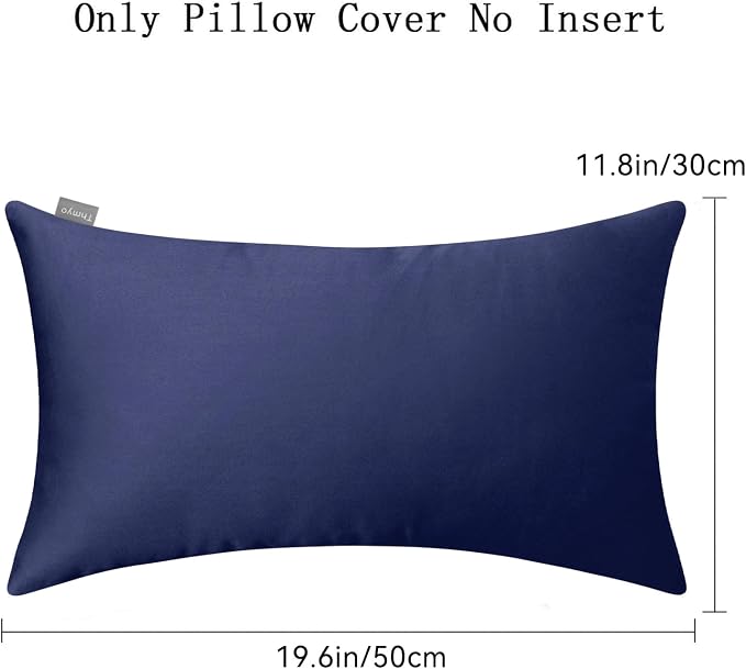 Thmyo 4-Pack 100% Cotton Lumbar Comfortable Solid Decorative Throw Pillow Case - Image 9
