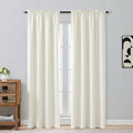 OVZME Ivory Window Curtains 84 Inches Long 2 Panels, Soft Fabric Thermal by OVZME