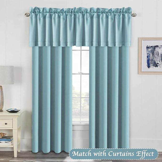 H.VERSAILTEX Blackout Valances for Windows，Kitchen Valances Curtains for Living - Image 3