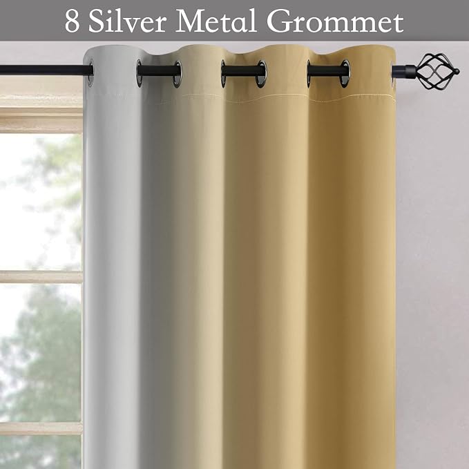 SimpleHome Ombre Room Darkening Curtains 63 inches Length - Image 4