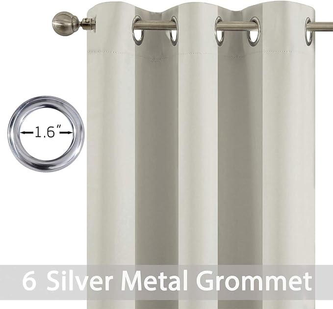 Yakamok Blackout Curtains Room Darkening Thermal Insulated Grommet top Window - Image 3