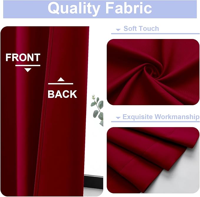 Simplebrand Ava Red Blackout Curtains - Image 3