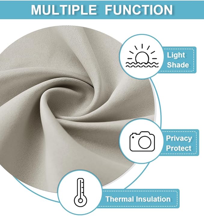 RYB HOME Short Natural Curtains - Image 4