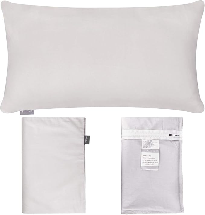 Thmyo 4-Pack 100% Cotton Lumbar Comfortable Solid Decorative Throw Pillow Case - Image 7