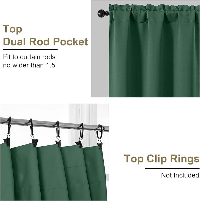 OVZME Christmas Green Blackout Curtains - Image 4