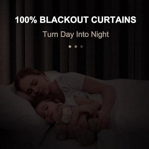 100% Blackout Shield Linen Blackout Curtains - Image 2