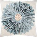 OiseauVoler Handmade Throw Pillow Covers 18x18 Inch Blue 3D Sunflower Cushion by OiseauVoler
