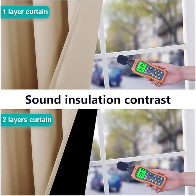 NICETOWN Thermal Insulated 100% Blackout Curtains, Biscotti Beige, 1 Pair - Image 4