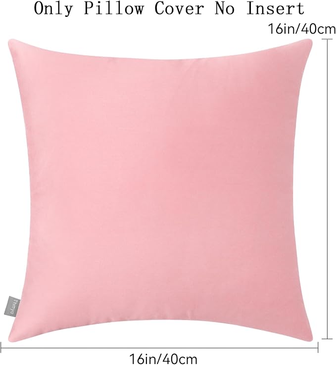 4-Pack 100% Cotton Comfortable Solid Decorative Throw Pillow Case, Thmyo Square - Image 6