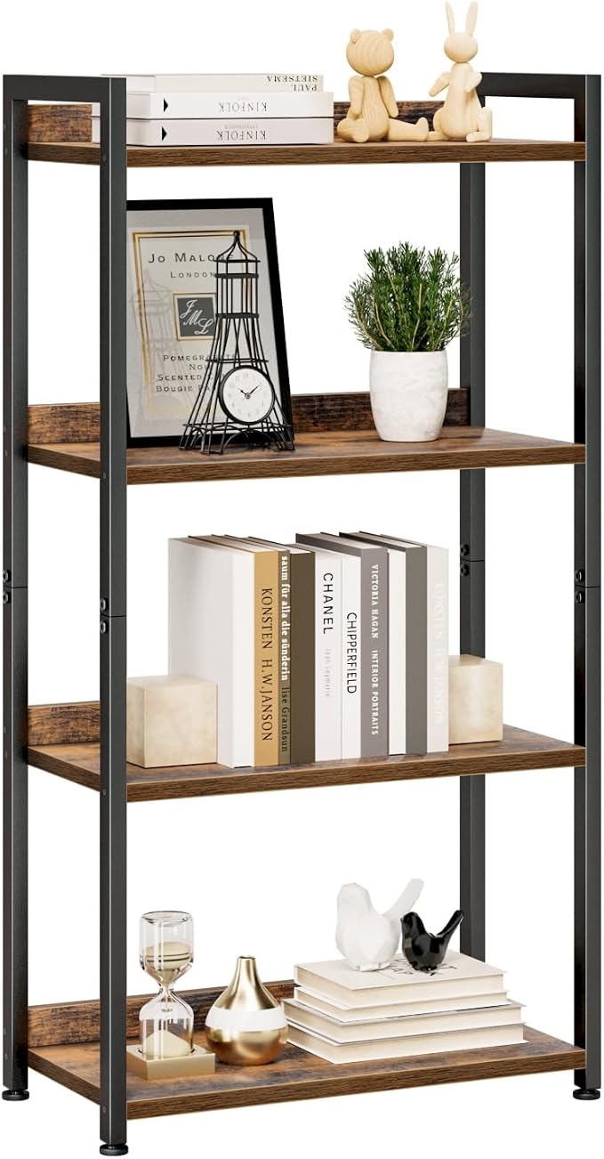 NUMENN Bookshelf, 4 Tier Bookshelves, Home Office Bookcase Shelf Storage by NUMENN