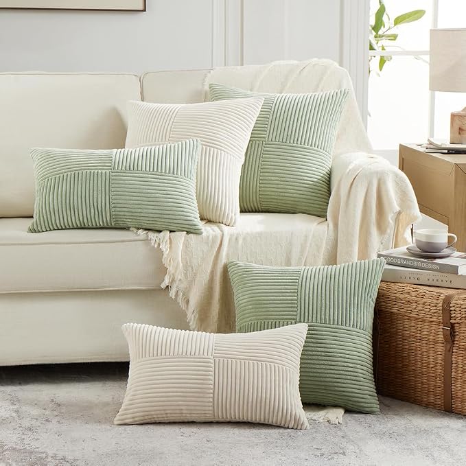 Fancy Homi 2 Packs Cream Lumbar Decorative Throw Pillow Covers 14x22 Inch - Image 6