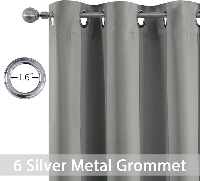 Yakamok Dove Grey Room Darking 90Inch Length 2 Panel Sets - Image 2