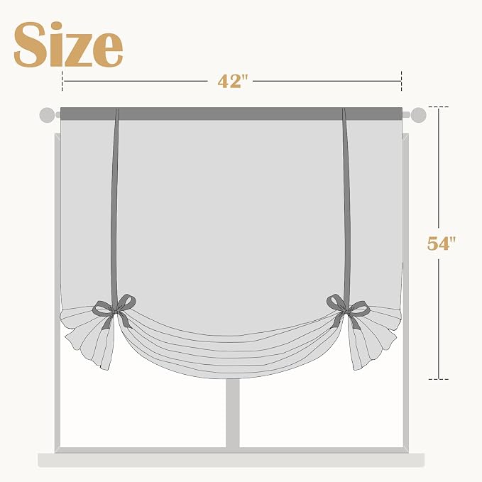 jinchan Linen Tie Up Valance for Flax Floral Drapes Vintage Farmhouse Medallion - Image 3