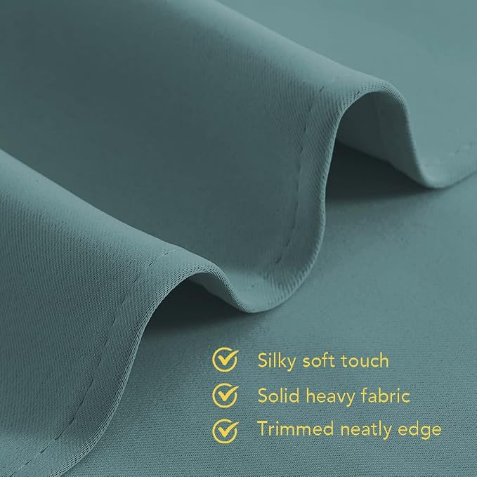 NICETOWN Thermal Insulated Greyish Blue Blackout Curtains - Image 5