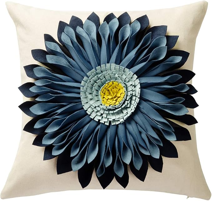 OiseauVoler 3D Sunflower Handmade Throw Pillow Cover Decorative Pillow Sham by OiseauVoler
