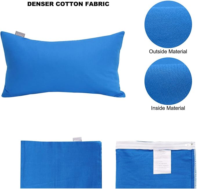 Thmyo 4-Pack 100% Cotton Lumbar Comfortable Solid Decorative Throw Pillow Case - Image 5