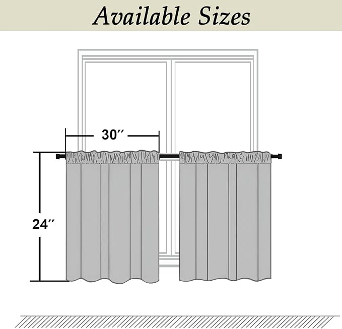 Simplebrand Ava Ever Green Short 24 Inches Blackout Curtain 2 Panels Set - Image 9