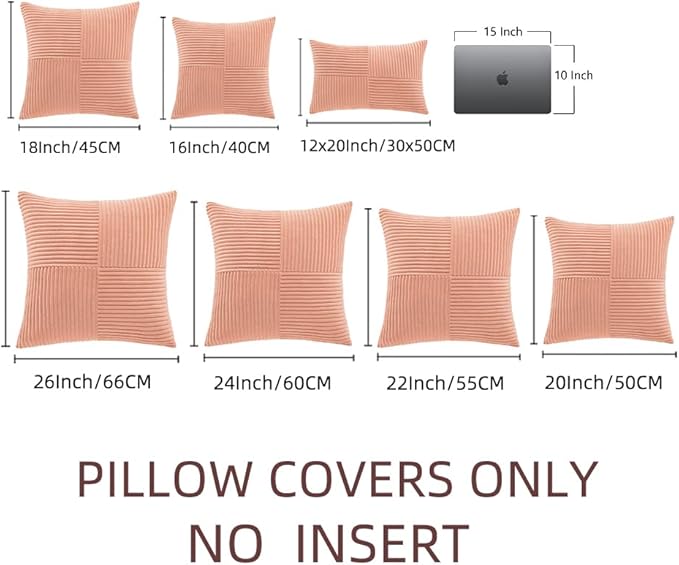 Fancy Homi 2 Packs Coral Decorative Throw Pillow Covers 22x22 Inch - Image 7