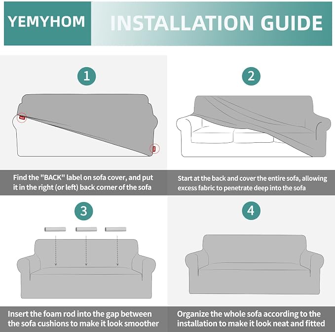 YEMYHOM Couch Cover Latest Jacquard Design High Stretch Sofa Covers - Image 7