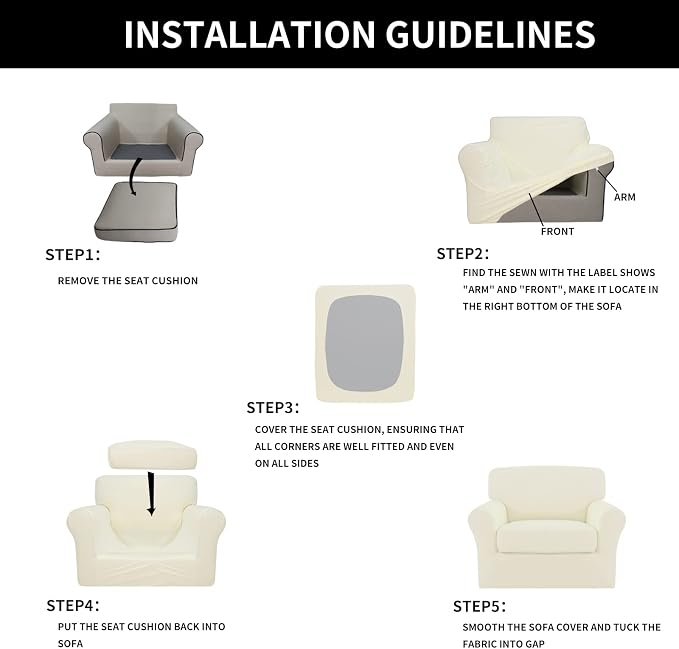 Easy-Going 2 Pieces Fleece Stretch Chair Sofa Slipcover Washable Sofa Couch - Image 6