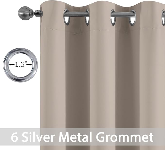 Yakamok Room Darkening Grommet Window Drapes Thermal Insulated Light Blocking - Image 2