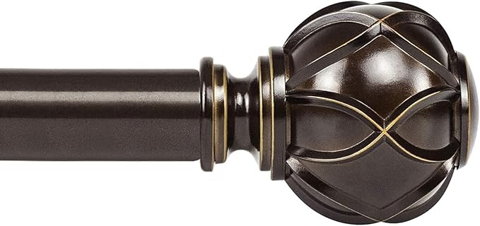 KAMANINA Curtain Rods for Windows 66 to 120 Inch, 7/8 Inch Antique Bronze Heavy by KAMANINA