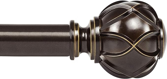 KAMANINA Curtain Rods for Windows 48 to 84 Inch, Antique Bronze Heavy Duty by KAMANINA