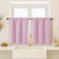 OVZME Pink Blackout Curtains for Small Window Treatment, Light Blocking Short by OVZME