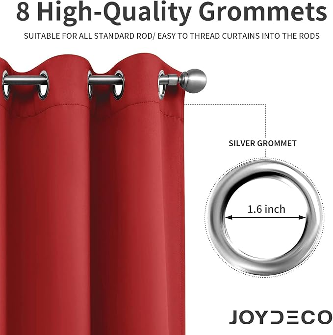 Joydeco Blackout Curtains 63 inch Length 2 Panels Set, Thermal Insulated Long - Image 4