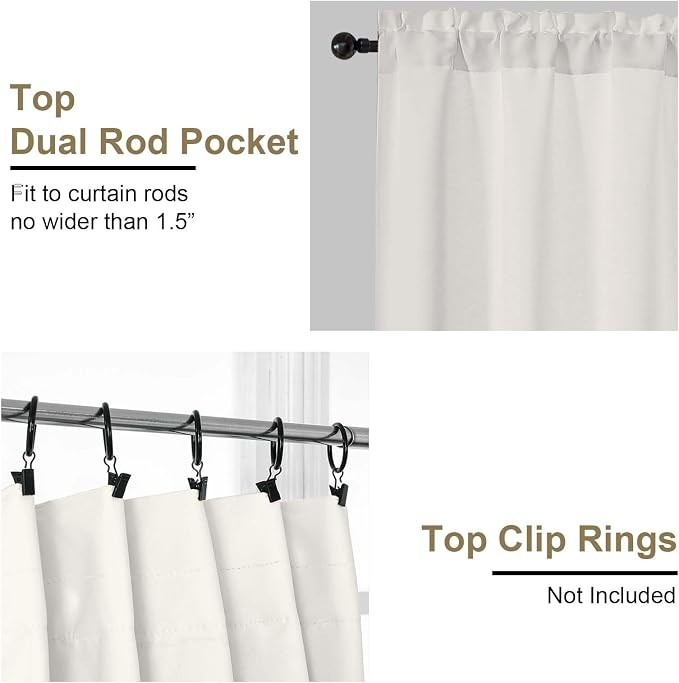 OVZME Natural Room Darkening Curtains - Image 4