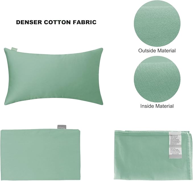 Thmyo 4-Pack 100% Cotton Lumbar Comfortable Solid Decorative Throw Pillow Case - Image 5