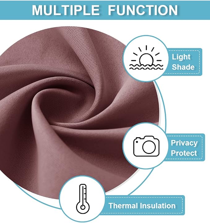 RYB HOME Half Curtain Tiers 36 inch Length, Rod Pocket Summer Heat Blocking - Image 5