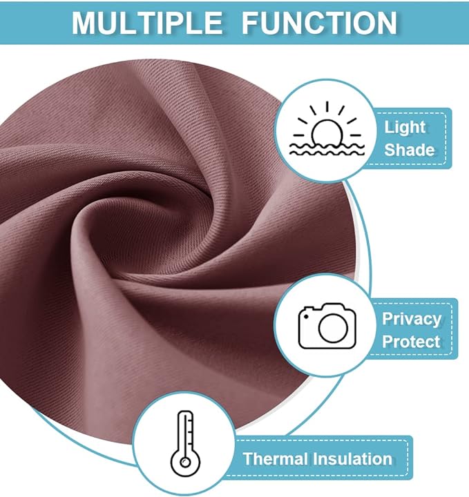 RYB HOME Blackout Privacy Bathroom Window Curtains, Short Thermal Insulated - Image 5