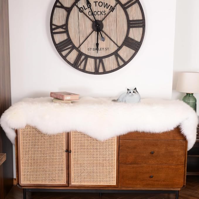 IRIWOOL Premium Genuine Fur Sheepskin Rug Real Australia Sheepskin Natural - Image 2