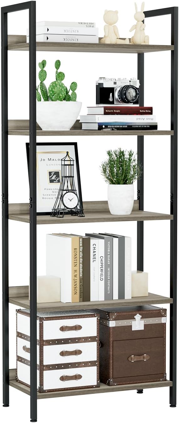 NUMENN Bookshelf, 5 Tier Bookshelves, Home Office Bookcase Shelf Storage by NUMENN