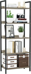 NUMENN Bookshelf, 5 Tier Bookshelves, Home Office Bookcase Shelf Storage by NUMENN
