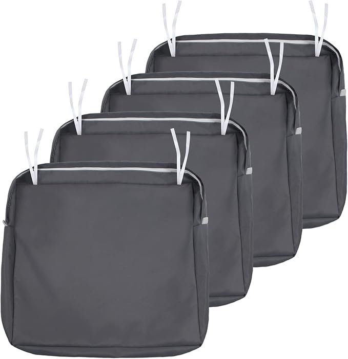 NettyPro Patio Cushion Covers Replacement Set 4 Water Repellent UV Resistant by NettyPro