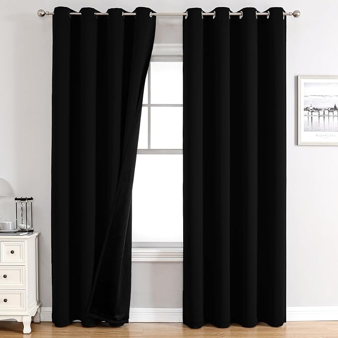 ChrisDowa 100% Blackout Curtains 90 inch Long by ChrisDowa