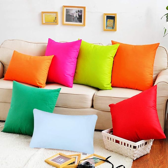4-Pack 100% Cotton Lumbar Comfortable Solid Decorative Throw Pillow Case - Image 3