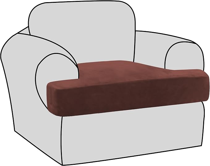H.VERSAILTEX Stretch Velvet T Cushion Chair Covers by HVERSAILTEX