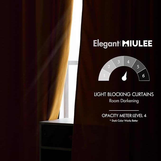 MIULEE Velvet Curtains 2 Panels Luxury Blackout Curtains - Image 5