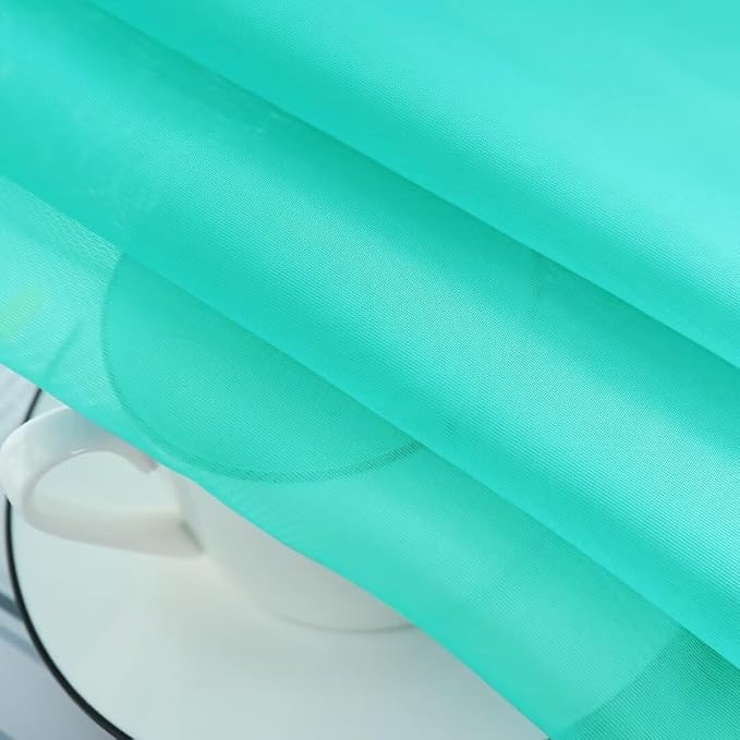 SpaceDresser Sheer Voile Window Treatment. Rod Pocket Curtain Panels - Image 6
