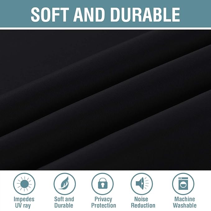H.VERSAILTEX 100% Blackout Bedroom Curtains Drapes 63 Inch Length Thermal - Image 8