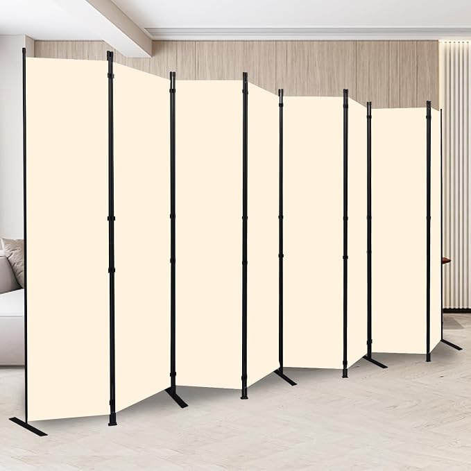 Room Divider and Folding Privacy Screens 8 Panel, Portable Room Divider Panel by HOMSCREENER