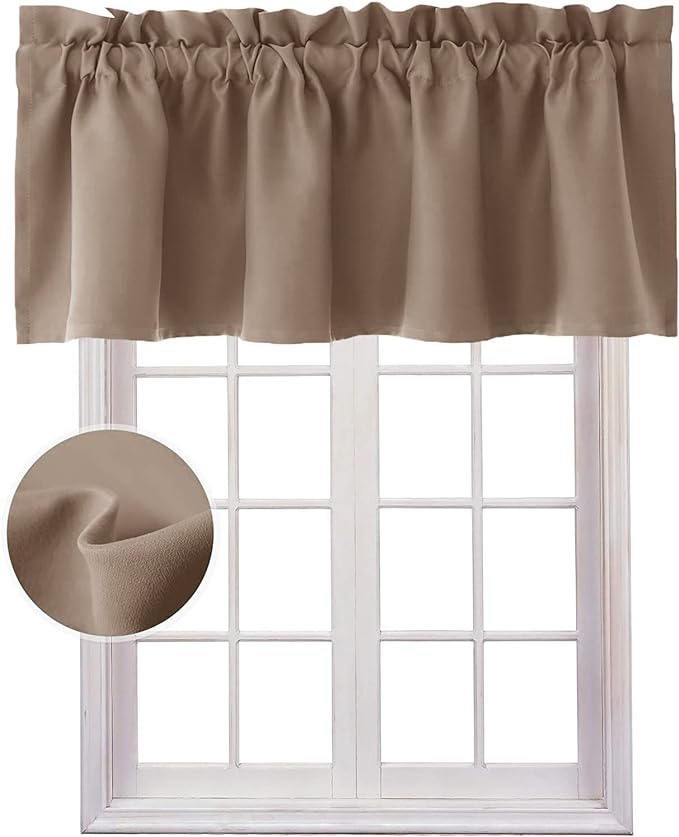 Hiasan Valance Curtains for Kitchen Blackout Thermal Insulated Solid Window by Hiasan