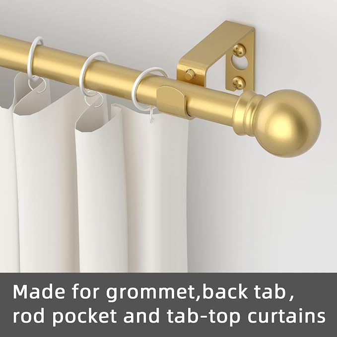 GXOACKJ Curtain Rods for windows 28-78 inch, 5/8 inch Decorative Gold Splicing - Image 3