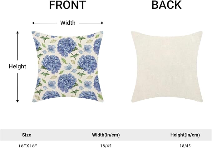 AEIOAE Spring Floral Pillow Covers 18x18 Inch Set of 2, Summer Outdoor Seasonal - Image 5