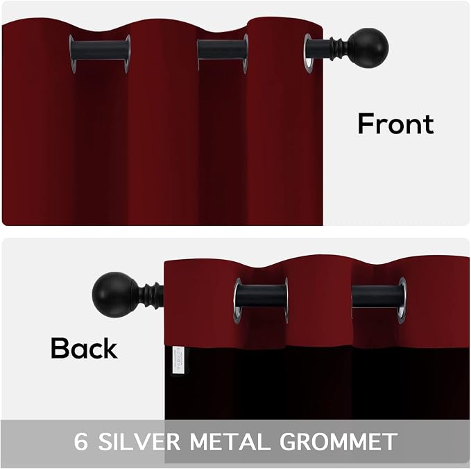 Yakamok 100% Blackout Curtains for Bedroom 2 Panels - Image 6