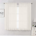 Lecloud Ivory Sheer Curtains 63 Inch Length 2 Panels Set, Rod Pockets Voile by Lecloud