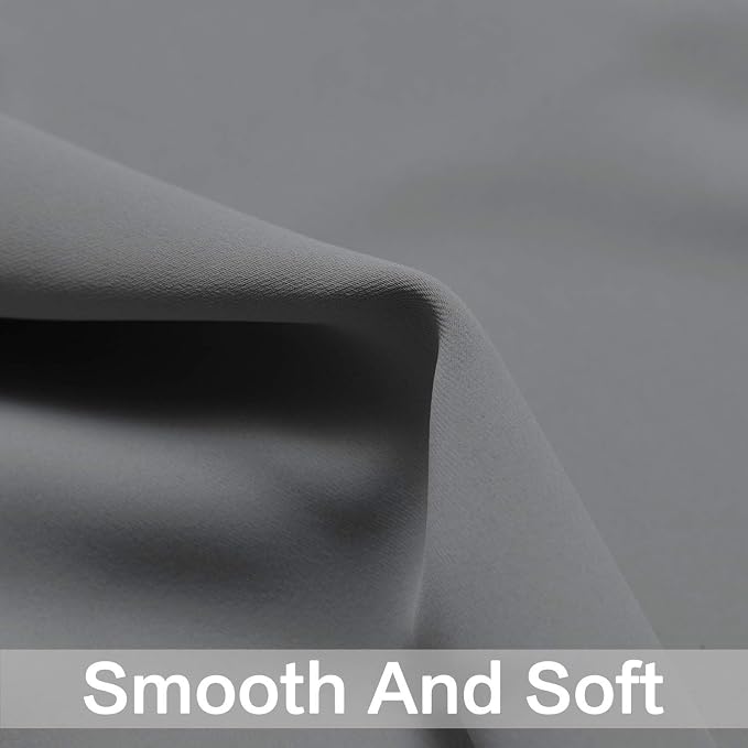 Yakamok Gray Room Darkening Thermal Insulated Blackout Curtains - Image 4
